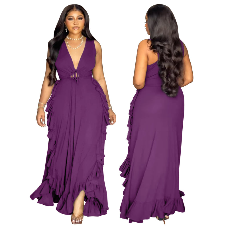 High Waist Crop-top  Plus Size Dress