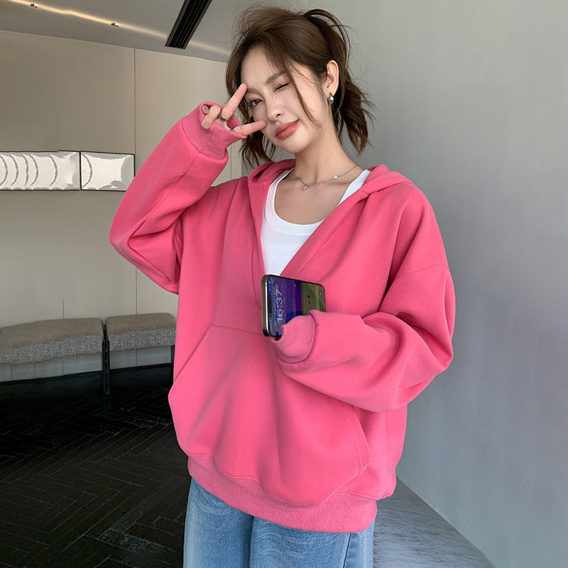 Women's V-neck Hoodie Coat