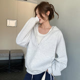 Women's V-neck Hoodie Coat