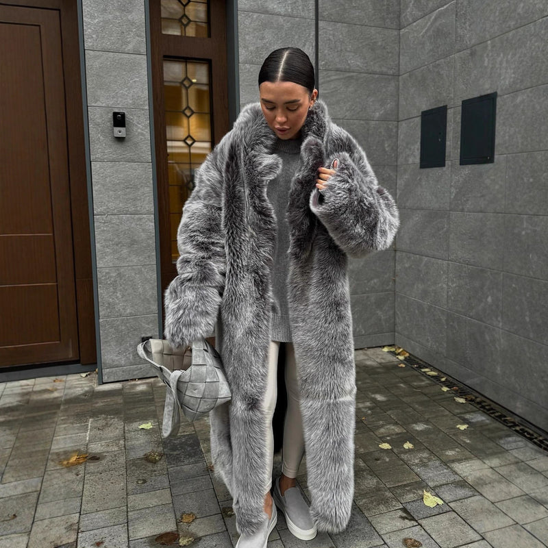 Women's Black And White Two-color  Coat
