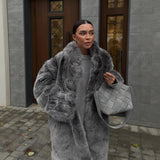Women's Black And White Two-color  Coat