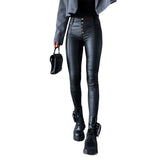 High Waist Tight Leather Pants