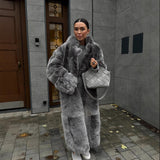 Women's Black And White Two-color  Coat